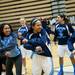 The Skyline varsity basketball team dances after defeating Father Gabriel Richard 55-46 on Friday. Daniel Brenner I AnnArbor.com